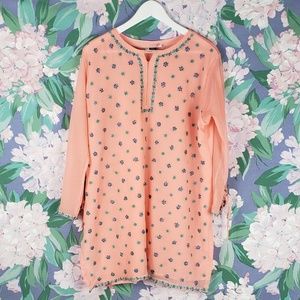 Salmon Beaded Tunic Blouse 👕